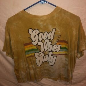 tie dye good vibes only crop